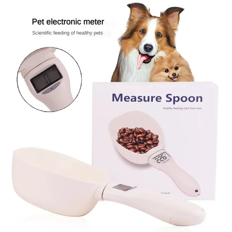 COLHER DE MEDIÇÃO PARA PET - Balança digital para alimentos para cães e gatos, Copo medidor com display LED, Balança de cozinha