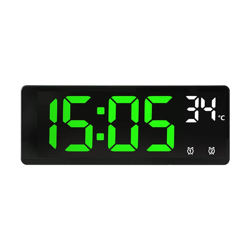 DESPERTADOR DIGITAL CONTROLE DE VOZ - Temperatura, Alarme Duplo, Snooze, Desktop, Mesa, Modo Noturno, 12, 24H, Relógio LED