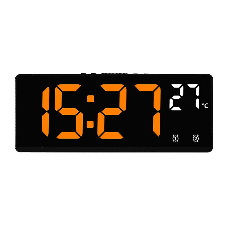 DESPERTADOR DIGITAL CONTROLE DE VOZ - Temperatura, Alarme Duplo, Snooze, Desktop, Mesa, Modo Noturno, 12, 24H, Relógio LED